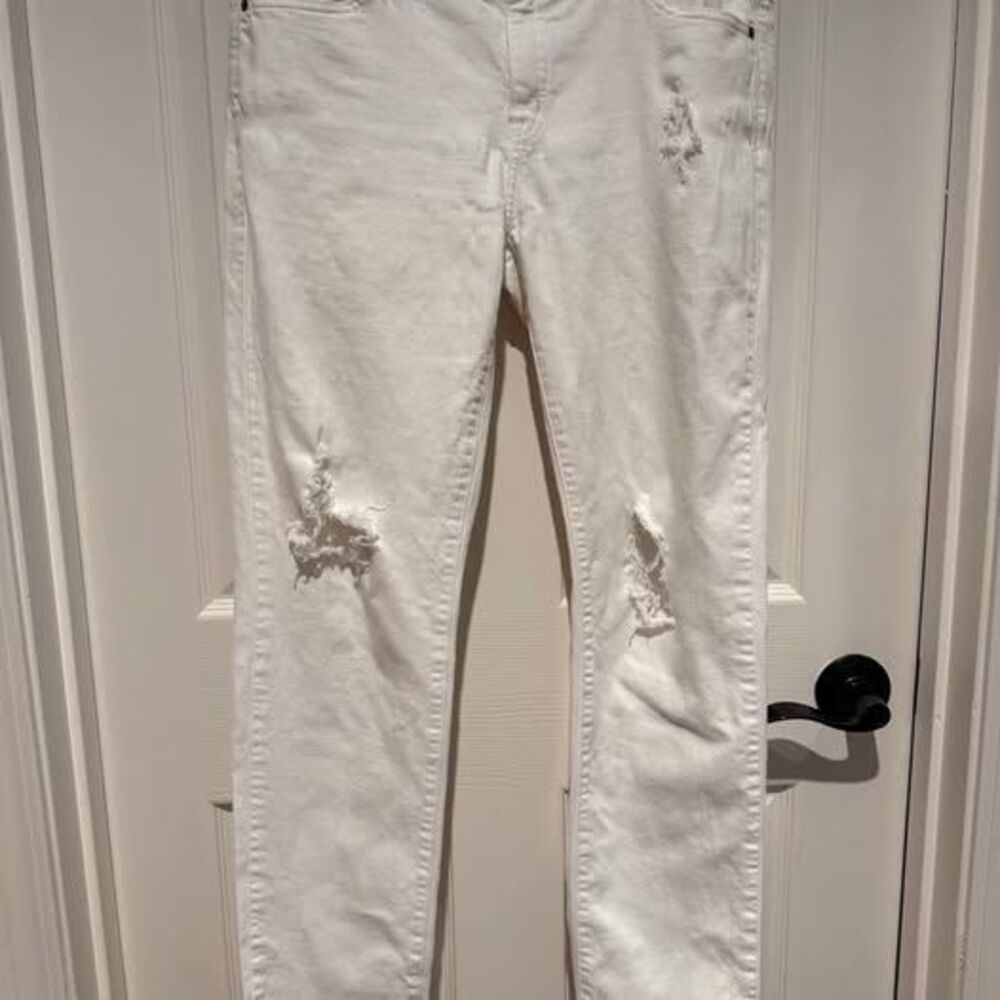 Michael Kors White Distressed Relaxed Fit Jeans Size 8